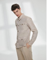 Sandy-colored linen Safari jacket