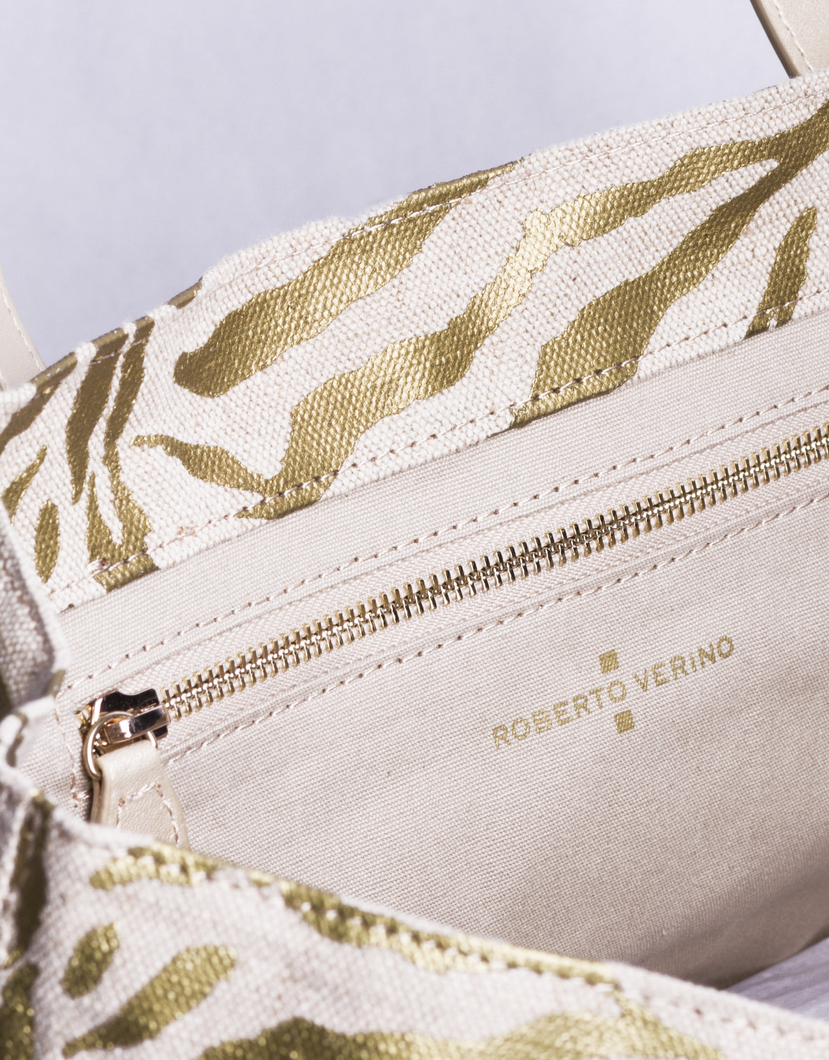 AFRICA:  Gold zebra print shopping bag