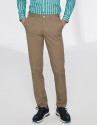 Brown basic cotton chino pants