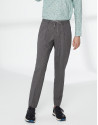 Gray striped pants with ties