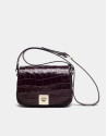 Brown alligator leather Carmen shoulder bag