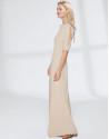 Vestido largo arena escote drapeado