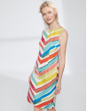Multicolor herringbone midi dress