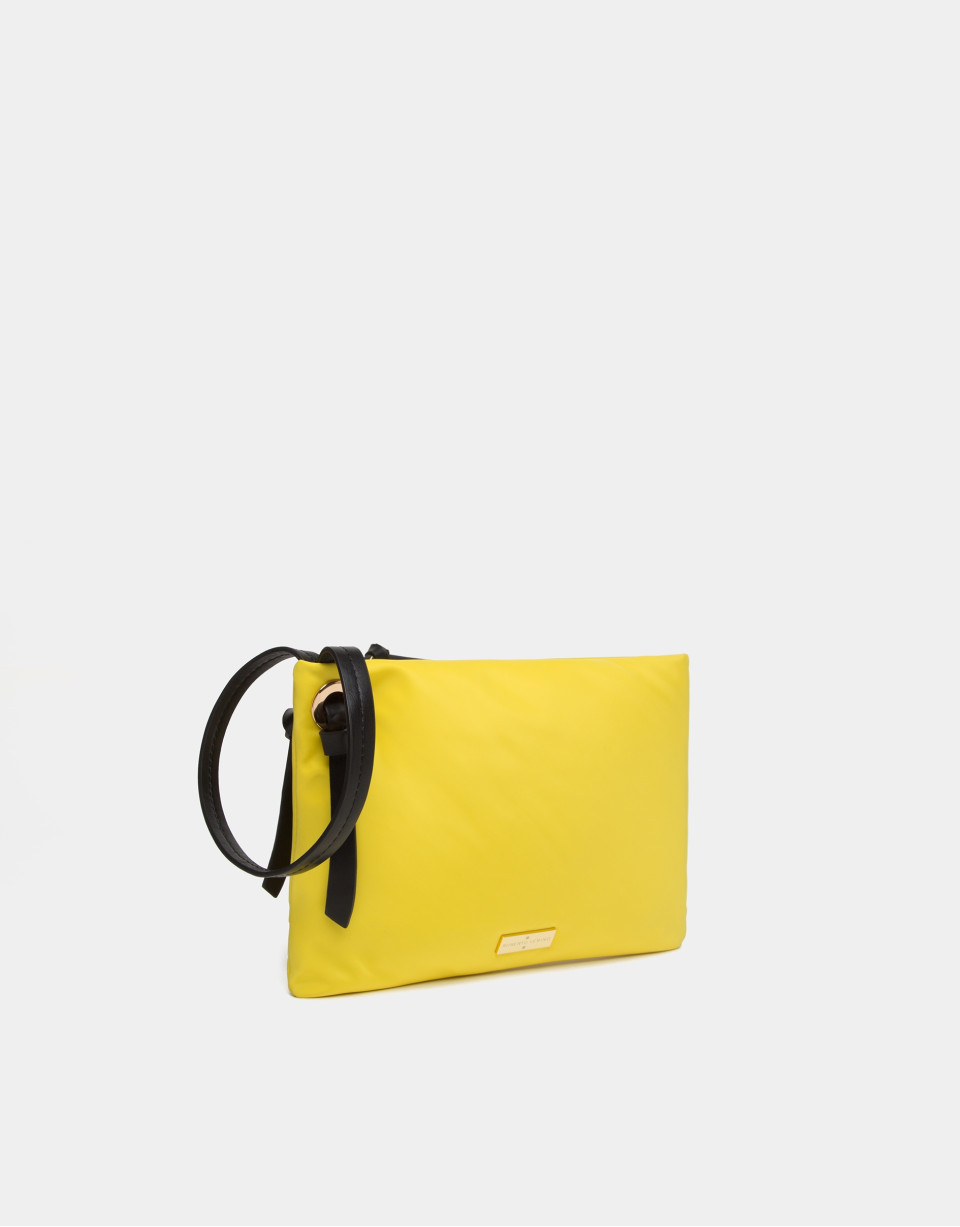 Yellow nylon handbag