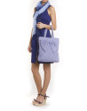 DAISY AZUL DENIM: Nobuck tote bag