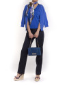 SAMBA AZUL: Bolso en piel rota con tapeta