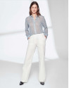 Pantalón traje lino blanco