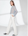 White linen pants suit