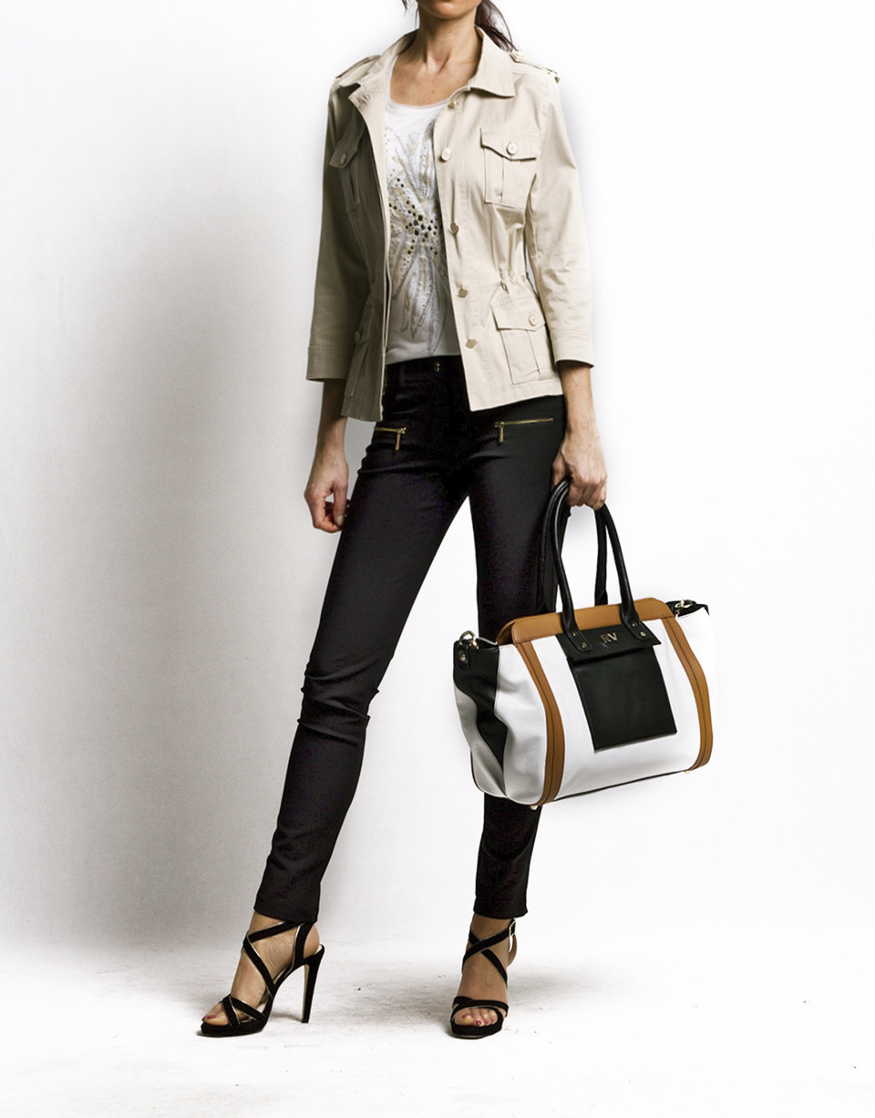 LORD: Satchel tricolor en piel