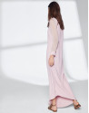 Pink quartz dress with asymmetric hem