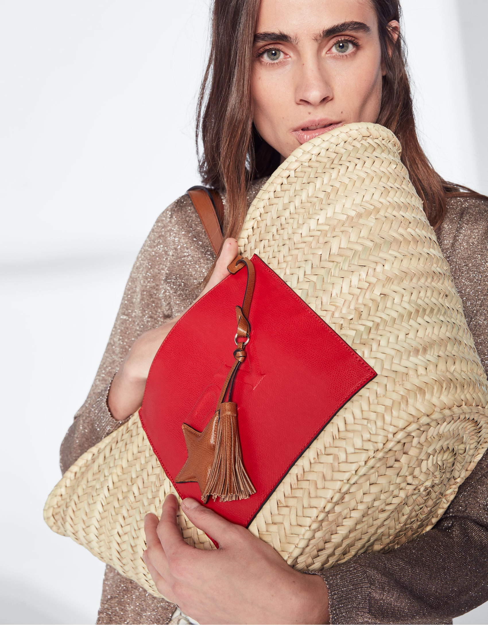 Straw basket bag