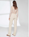 Sandy-colored pants suit