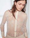 Hazelnut men's shirt with lace