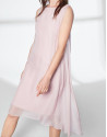 Pink quartz asymmetric midi cape dress