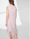 Vestido midi capa asimétrica rosa cuarzo