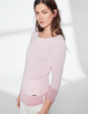 Pastel pink knit and lurex sweater