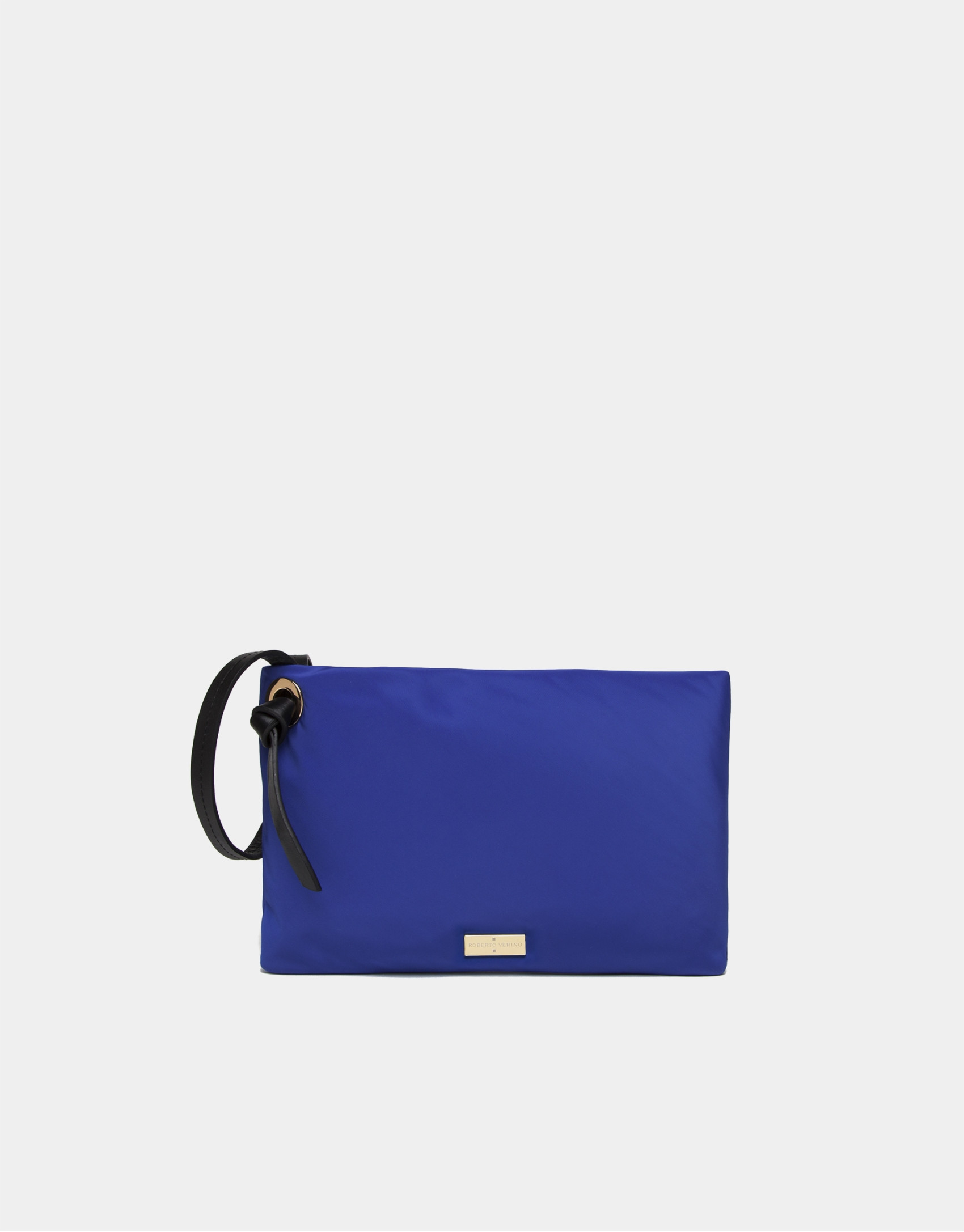 Blue nylon handbag