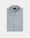Blue pineapple print sport shirt
