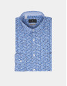 Camisa sport flores pequeñas azules