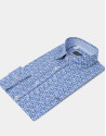 Camisa sport flores pequeñas azules