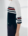 Jersey marinero azul, blanco y rojo