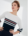 Jersey marinero azul, blanco y rojo