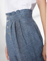 Blue linen straight pants