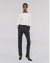 Pantalón recto raya diplomática gris