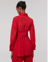 Camisa cuello mao roja con lazada