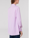 Camisa rayas rosa cuello mao con abertura