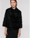 Chaqueta corta pelo y piel cordero negra