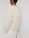 Chaqueta oversize pluma de pavo blanca