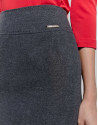 Falda midi gris oscuro