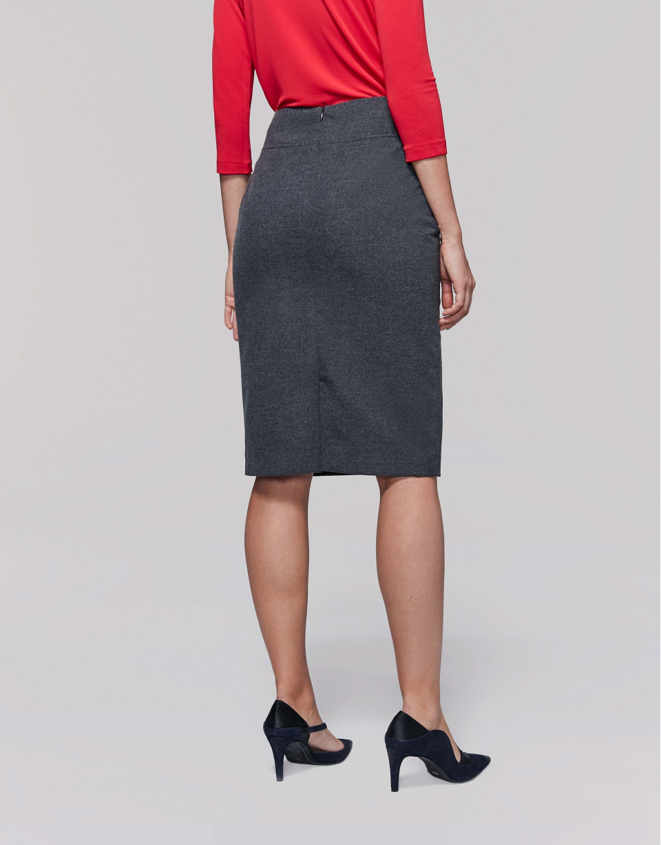 Falda midi gris oscuro