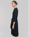 Vestido midi manga tres cuartos negro