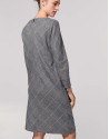 Vestido midi cuadro de gales gris