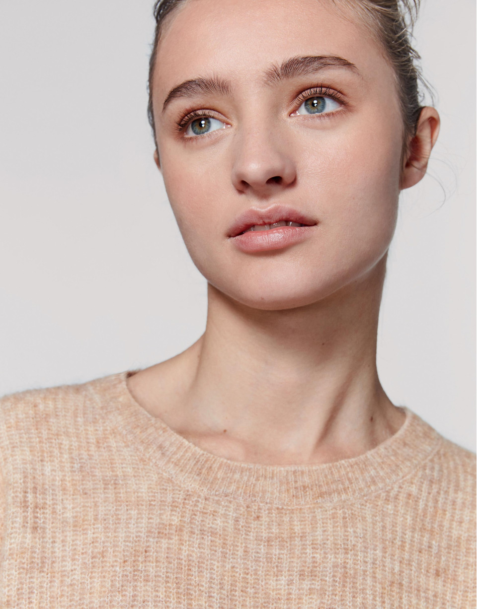 Jersey oversize cuello redondo avellana