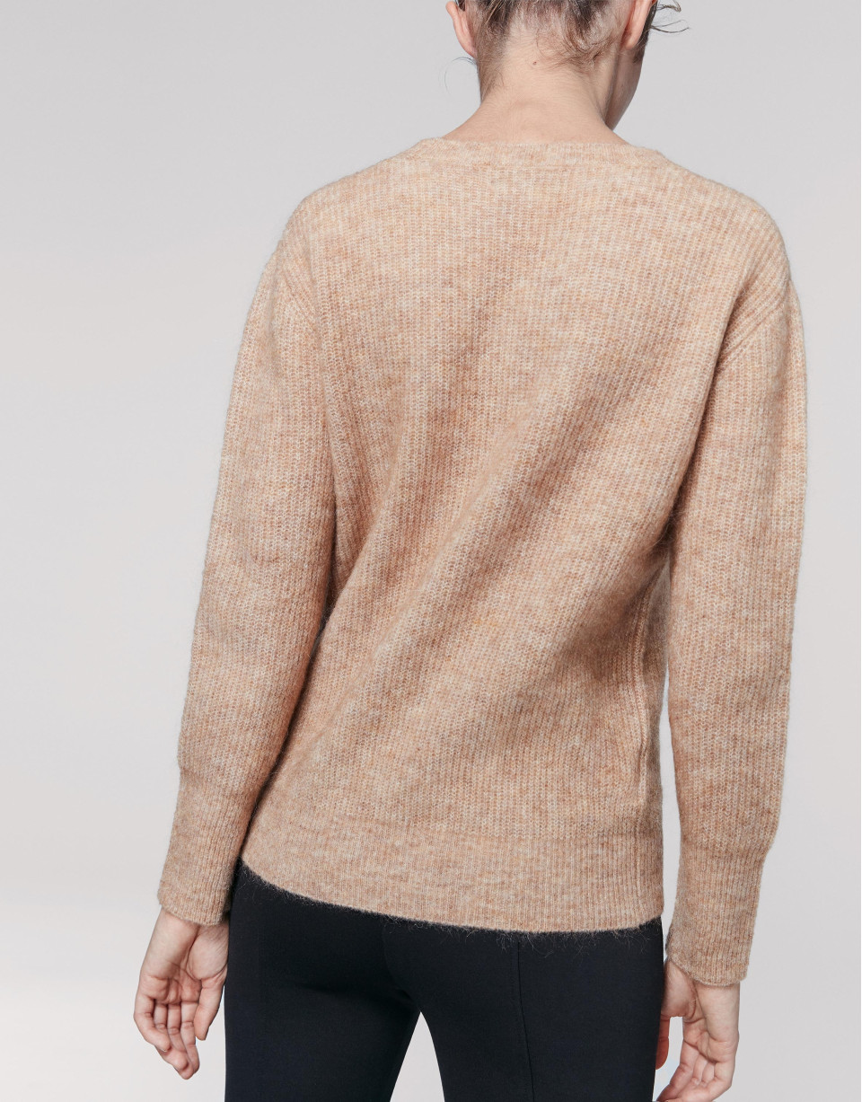 Jersey oversize cuello redondo avellana