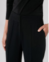 Black straight pants with rib in front