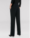 Black straight pants with rib in front