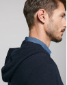 Navy blue sweater with hood