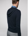 Navy blue sweater with hood