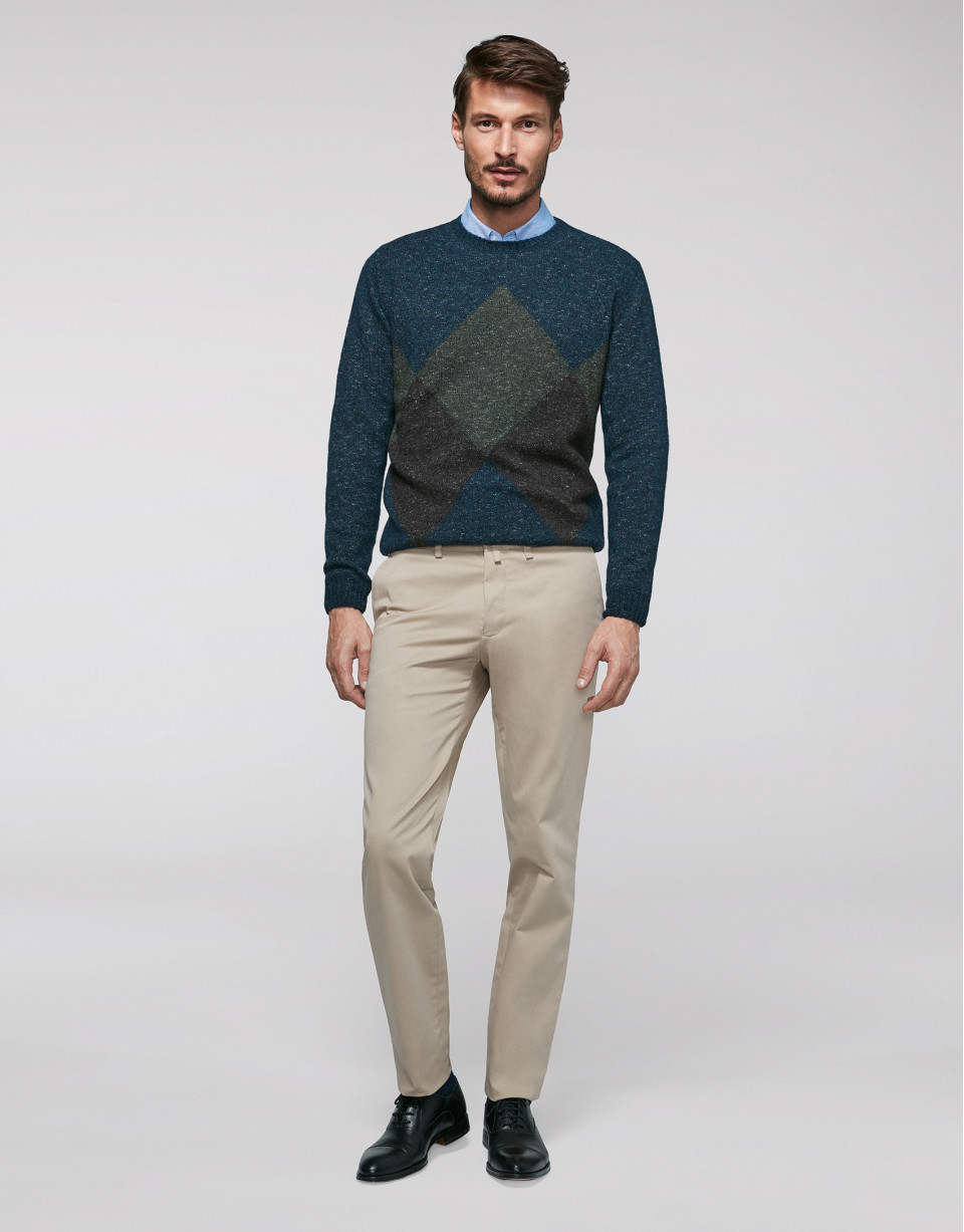 Beige cotton chino pants