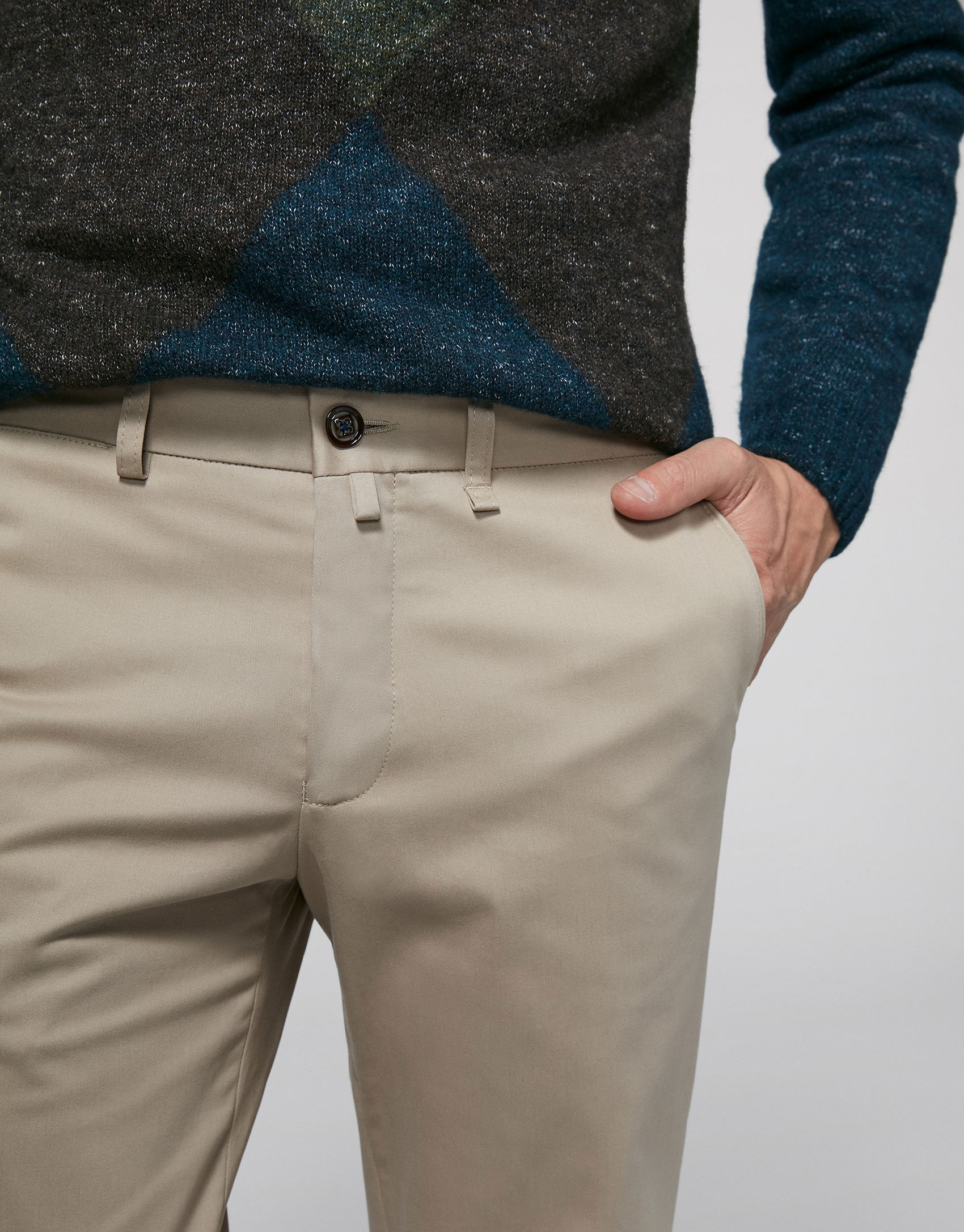 Beige cotton chino pants