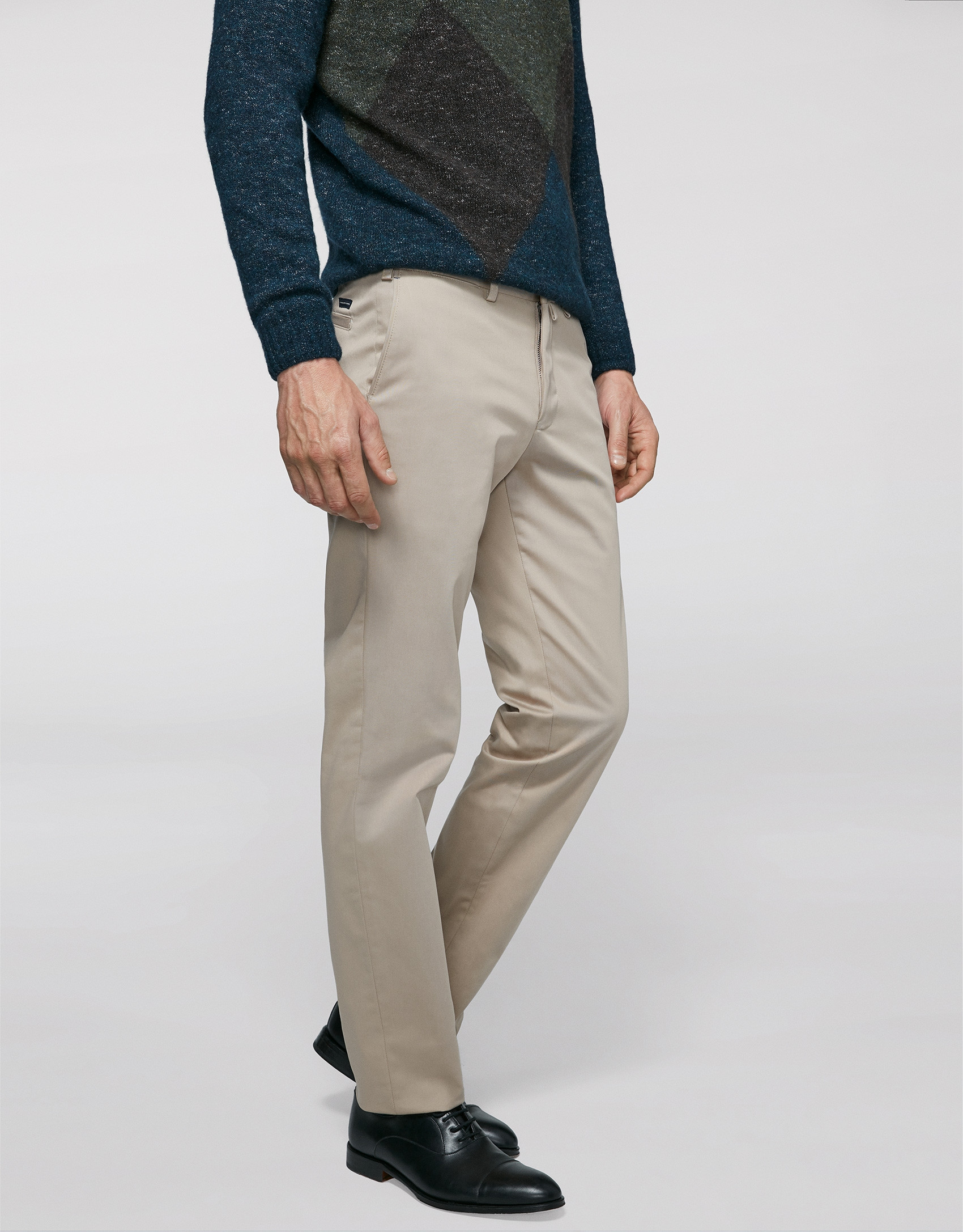 Beige cotton chino pants