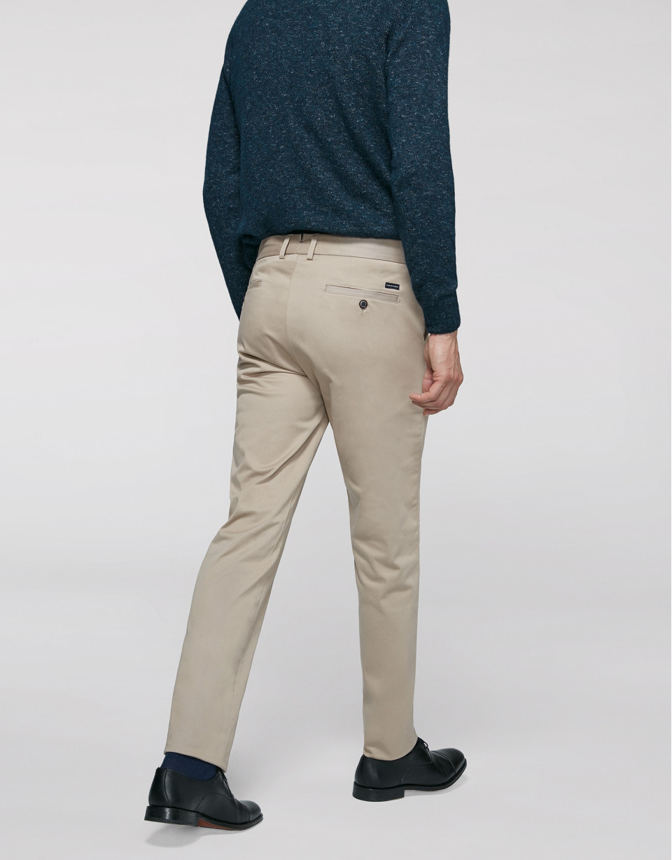 Beige cotton chino pants