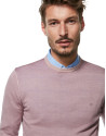 Jersey cuello caja lana tintada rosa