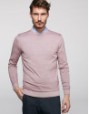 Jersey cuello caja lana tintada rosa