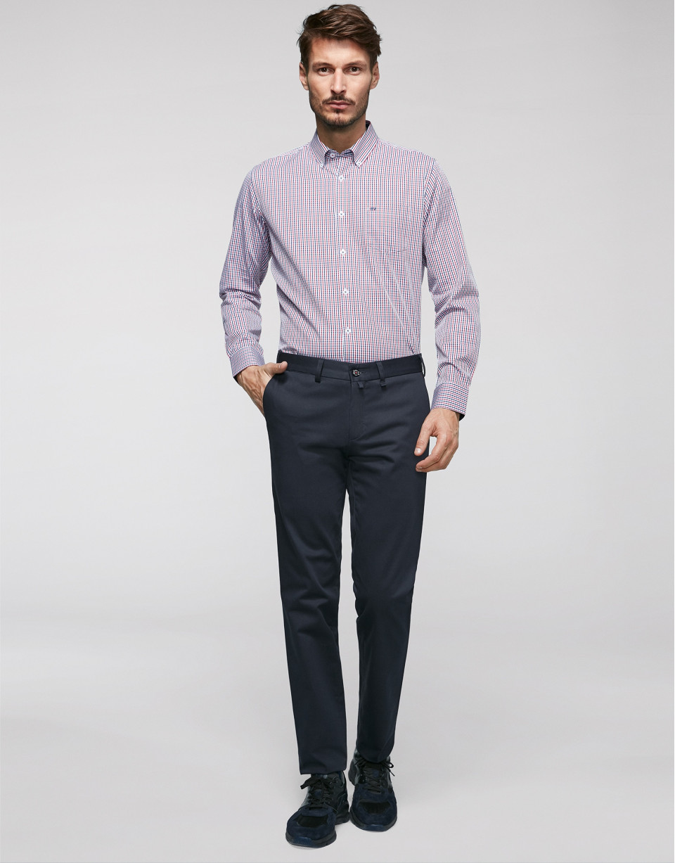 Navy blue cotton chino pants