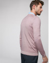 Jersey cuello caja lana tintada rosa